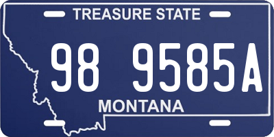 MT license plate 989585A