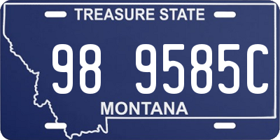 MT license plate 989585C