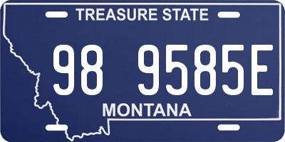 MT license plate 989585E