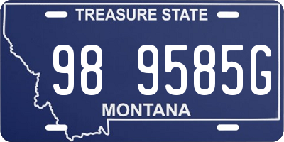 MT license plate 989585G