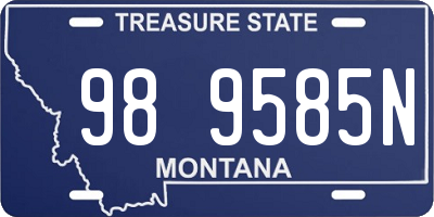 MT license plate 989585N
