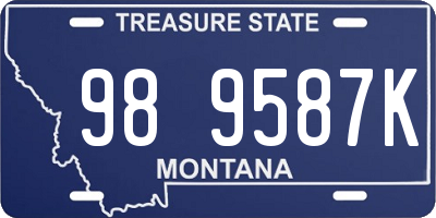 MT license plate 989587K