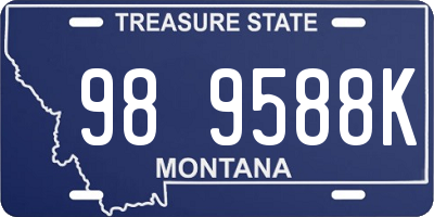MT license plate 989588K