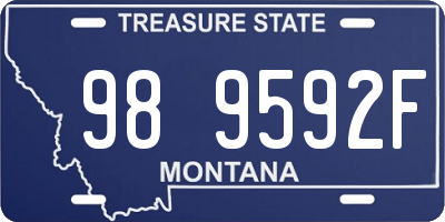 MT license plate 989592F