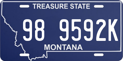 MT license plate 989592K