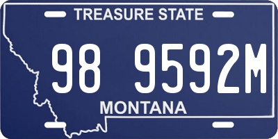 MT license plate 989592M