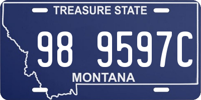 MT license plate 989597C