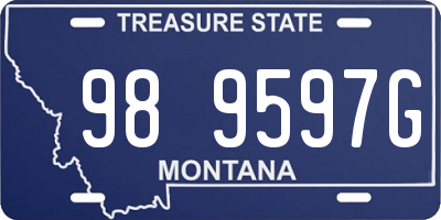 MT license plate 989597G