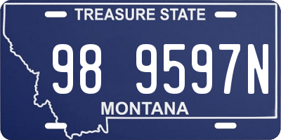 MT license plate 989597N