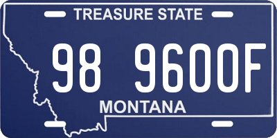 MT license plate 989600F