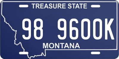 MT license plate 989600K