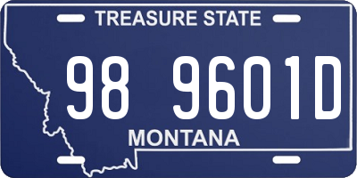 MT license plate 989601D