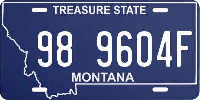 MT license plate 989604F
