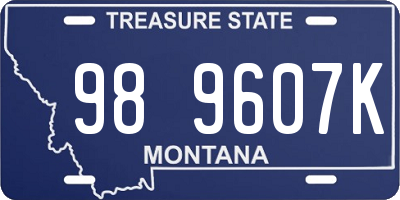 MT license plate 989607K