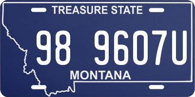 MT license plate 989607U