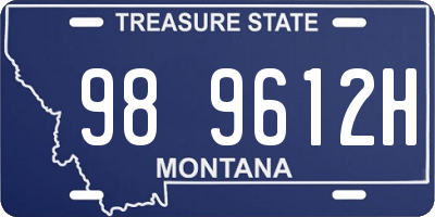 MT license plate 989612H