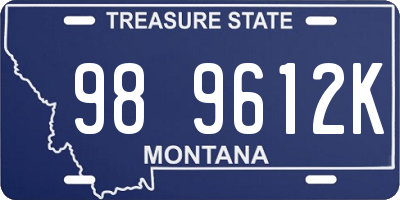 MT license plate 989612K