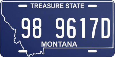 MT license plate 989617D