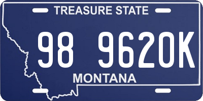 MT license plate 989620K
