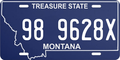 MT license plate 989628X