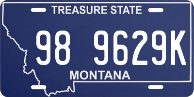 MT license plate 989629K