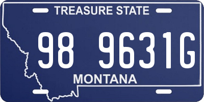 MT license plate 989631G