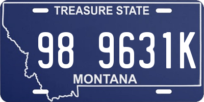 MT license plate 989631K