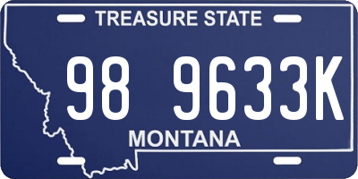 MT license plate 989633K