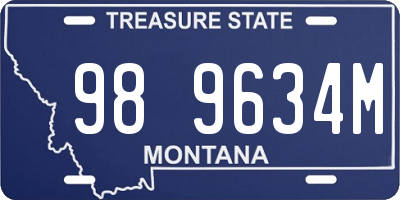 MT license plate 989634M