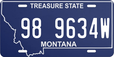 MT license plate 989634W