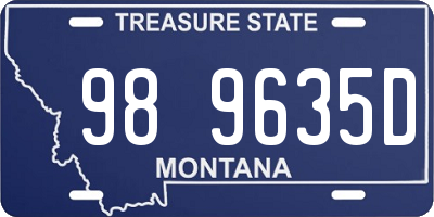 MT license plate 989635D