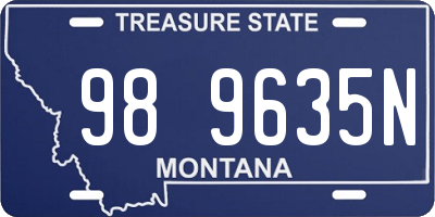 MT license plate 989635N