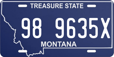 MT license plate 989635X
