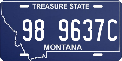 MT license plate 989637C