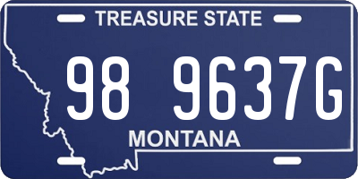 MT license plate 989637G