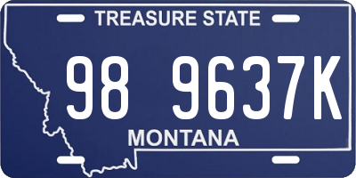 MT license plate 989637K