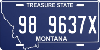 MT license plate 989637X