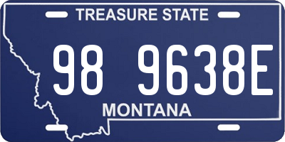 MT license plate 989638E