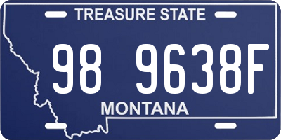 MT license plate 989638F
