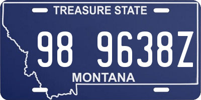 MT license plate 989638Z