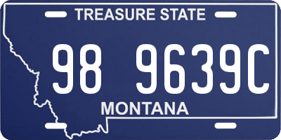 MT license plate 989639C
