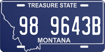 MT license plate 989643B