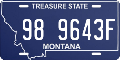 MT license plate 989643F