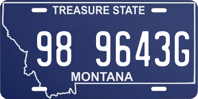 MT license plate 989643G