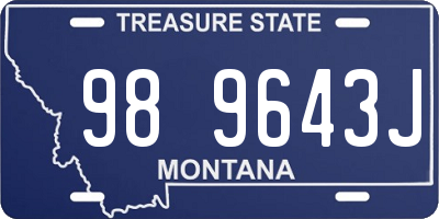 MT license plate 989643J