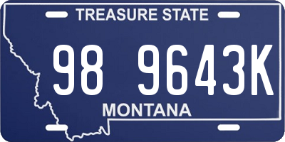 MT license plate 989643K