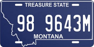 MT license plate 989643M