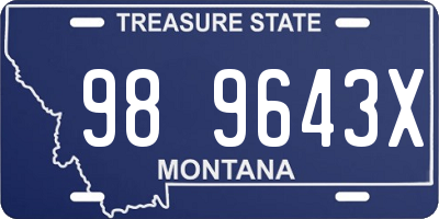 MT license plate 989643X