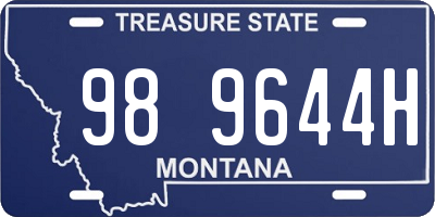 MT license plate 989644H