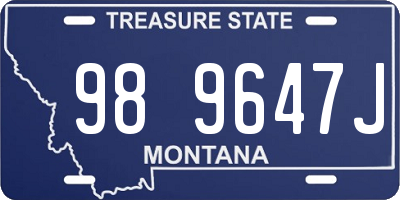 MT license plate 989647J